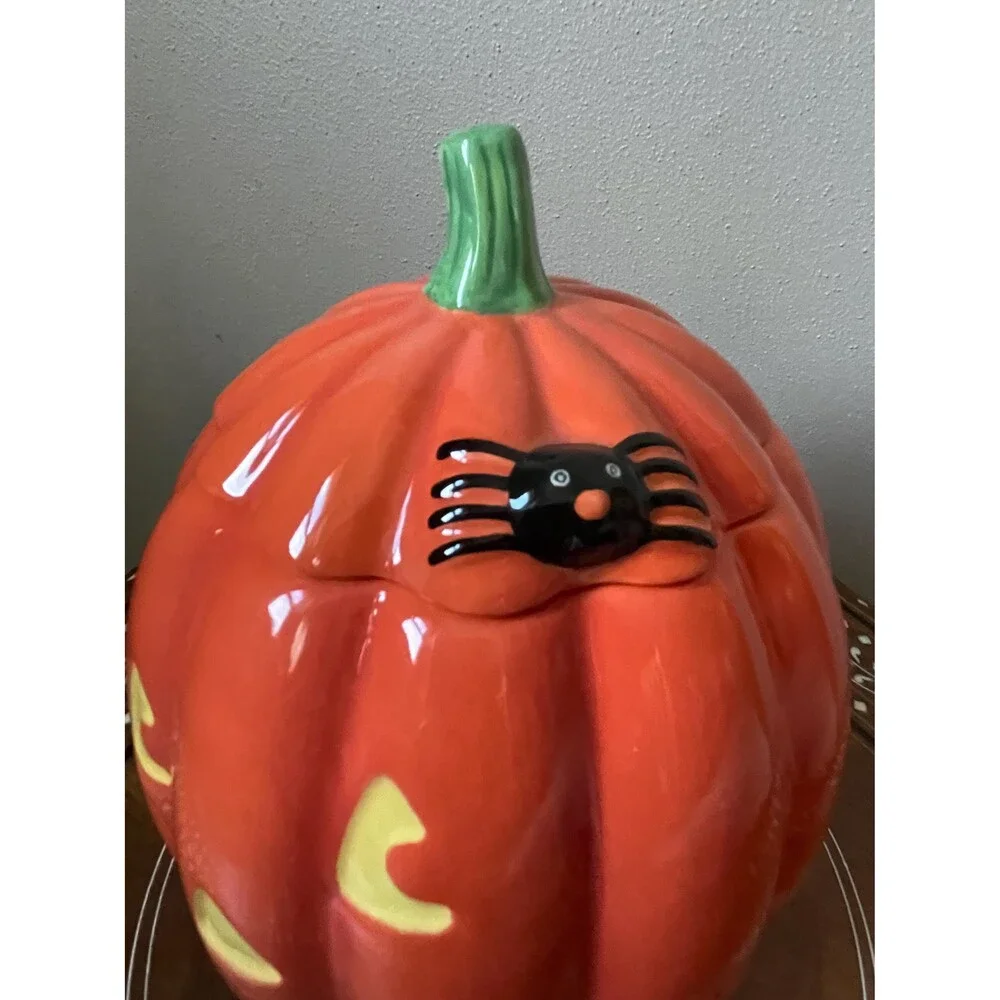 Vintage Pumpkin Jack-O-Lantern Cookie Jar Hallmark